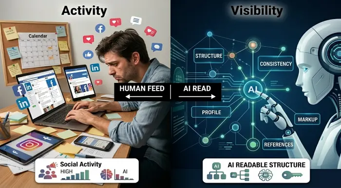 Being Active Online Is Not the Same as Being Visible to AI